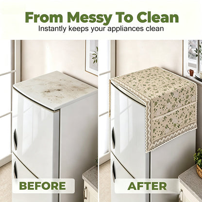 ✨Cotton Linen Refrigerator Dust Cover with Pockets