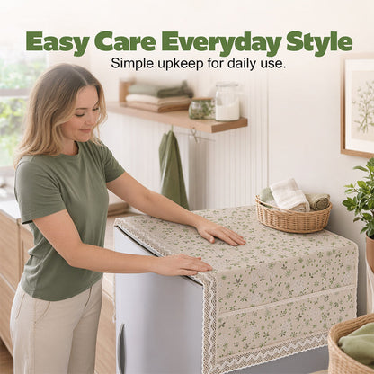 ✨Cotton Linen Refrigerator Dust Cover with Pockets