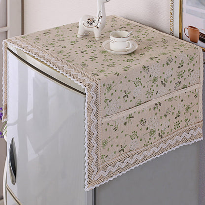 ✨Cotton Linen Refrigerator Dust Cover with Pockets