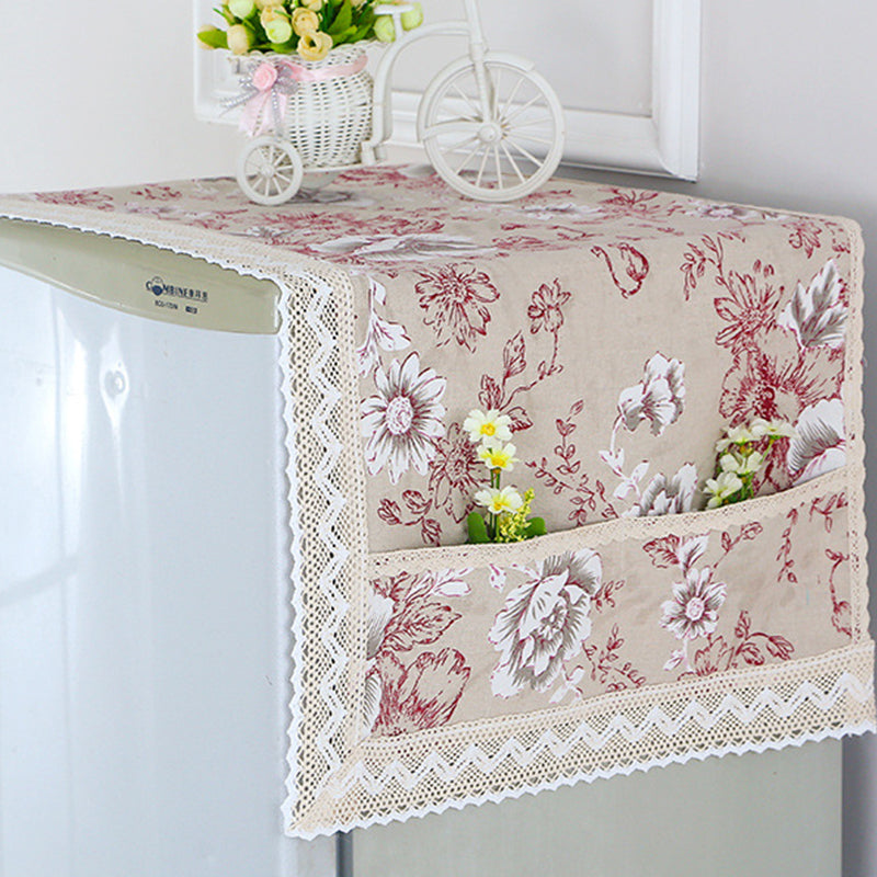 ✨Cotton Linen Refrigerator Dust Cover with Pockets