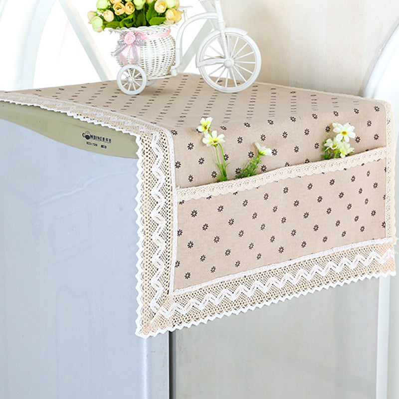 ✨Cotton Linen Refrigerator Dust Cover with Pockets
