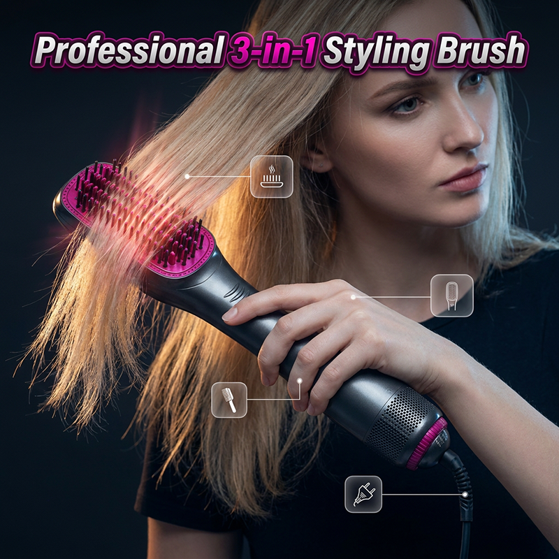 📢📢43% OFF !! ⏰Professional 3-in-1 Hot Air Brush