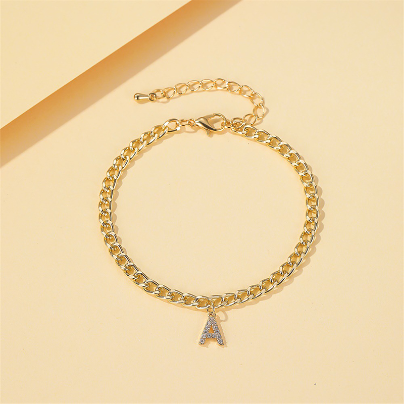 Initial Letter Design Anklet Set for Women