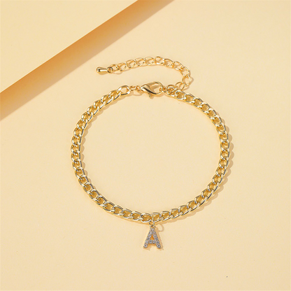 Initial Letter Design Anklet Set for Women
