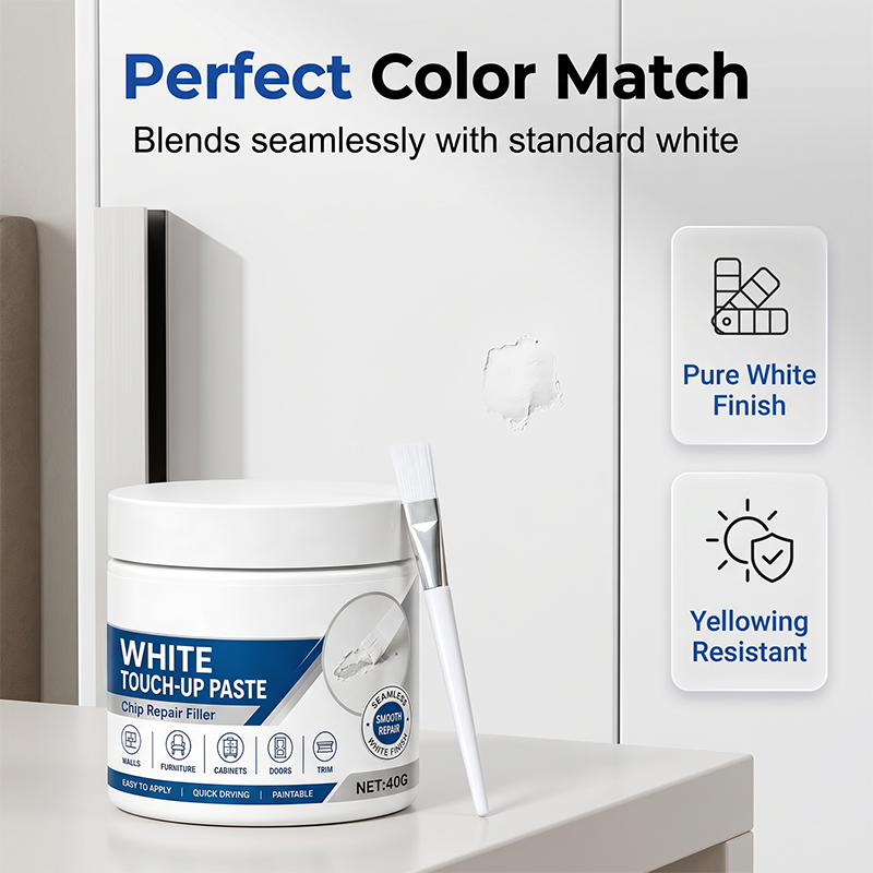 White Furniture Touch-Up Paste with Brush