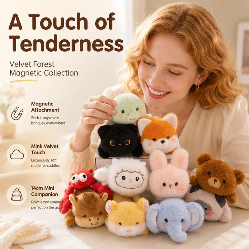 ⏳Limited-time 50% off⏰Lovely Plushie Fridge Magnet Doll🐈‍⬛🐘🐇