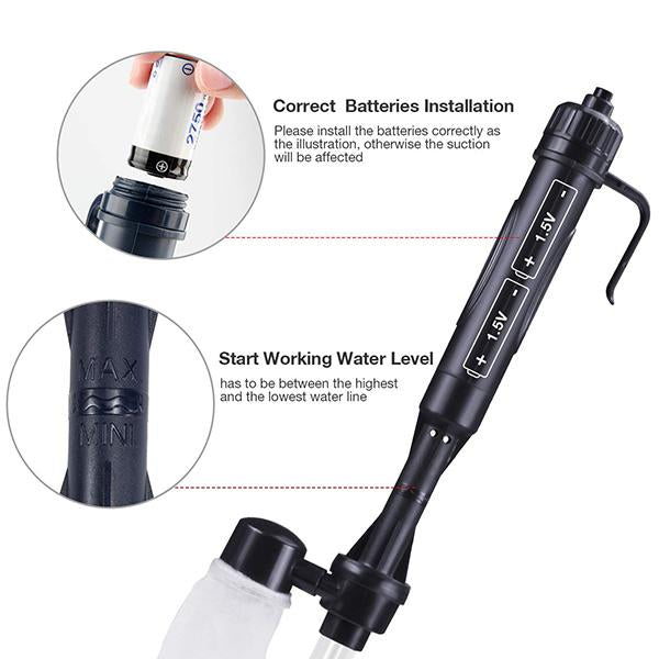 🥳2026 HOT SALE🥳💞50K+ SOLD!🐠Electric Aquarium Gravel Cleaner, no manual pumping. Adjustable tube length fits small to large tanks. Clean gravel & change water with ease! 🧹✨