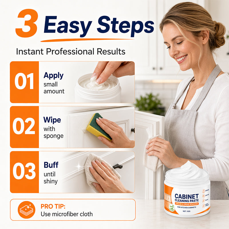 Wood Cabinet Cleaning Paste with Sponge for Furniture Renovation