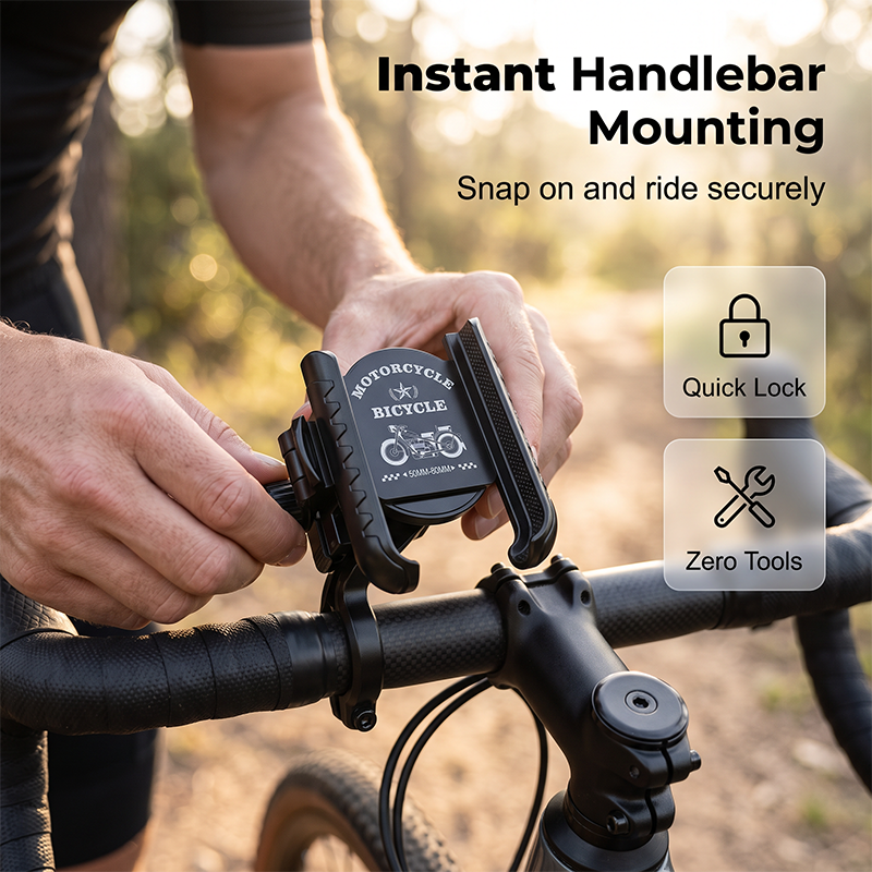 📢📢49% OFF !! ⏰Quick-Release Bike Phone Mount with Secure Lock