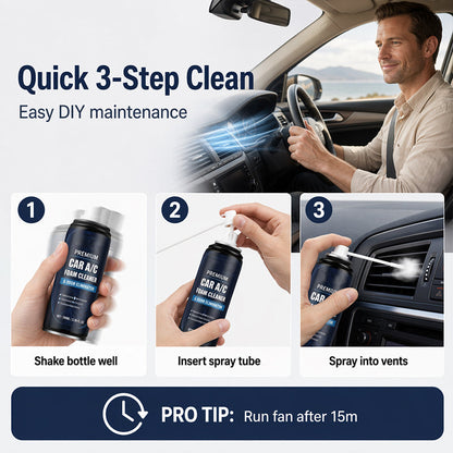 📢📢49% OFF !! ⏰Car Air Conditioner Foam Cleaner Deep Vent Odor Eliminator