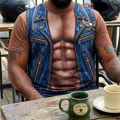 📢📢49% OFF !! ⏰Men's Funny Fake Muscle Print T-Shirt