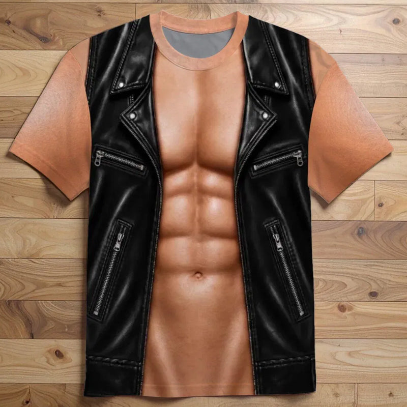 📢📢49% OFF !! ⏰Men's Funny Fake Muscle Print T-Shirt