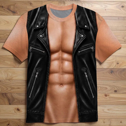📢📢49% OFF !! ⏰Men's Funny Fake Muscle Print T-Shirt