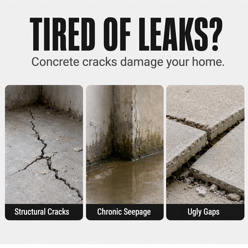 📢📢49% OFF !! ⏰🏠 Waterproof Concrete Crack Filler for Indoor & Outdoor Use