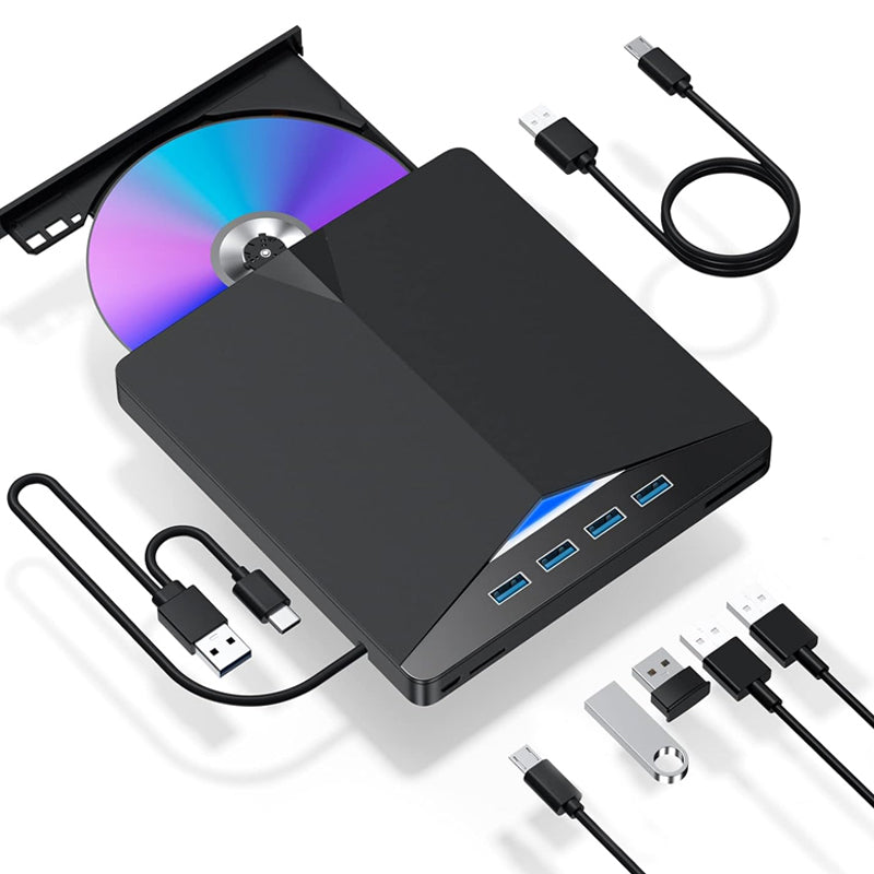 🔥Last Day 49% OFF -7-in-1 USB 3.0 Type-C External DVD Drive