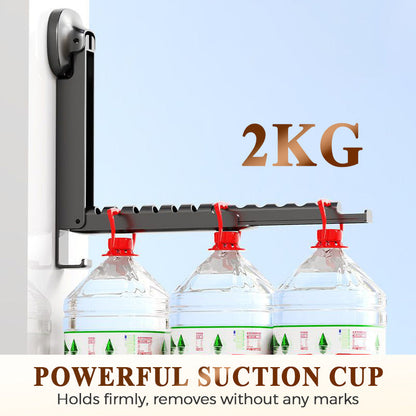 🔥 Hot Sale ⚡ 50% Off for a Limited Time 💥 Suction-Cup Telescoping Folding Clothes Rack—No Drilling Required, Space-Saving, Perfect for Bathrooms and Balconies 👚
