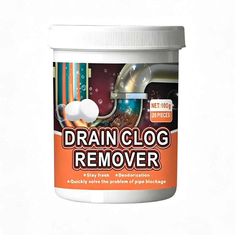🚰50% OFF NOW ! ✨Active Oxygen Drain Clog Remover Effervescent Tablets, Rapid Dissolving, Odor Elimination, Pipe‑Safe for Sink, Bathtub & Sewer Blockages