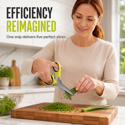 🌿 5-Layer Herb Scissors – Stainless Steel Kitchen Herb Cutter
