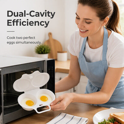 🍳 Microwave Egg Poacher – Dual-Cavity Breakfast Egg Cooker