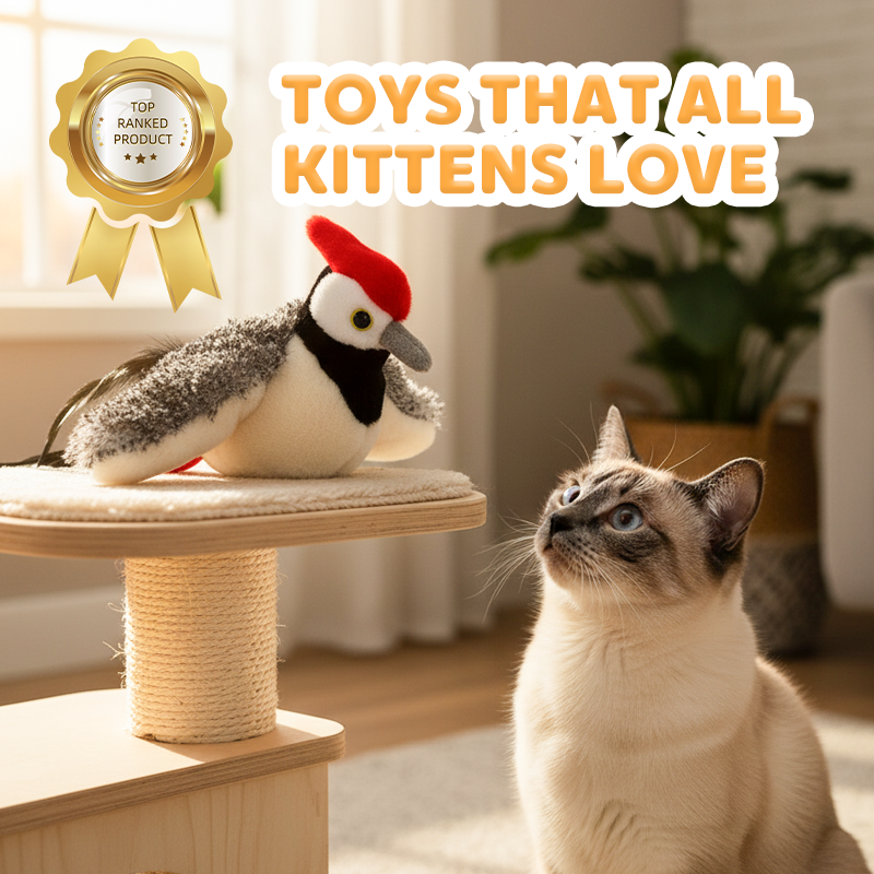 🐱 50% OFF NOW! 🔊 Electric Plush Cat Teaser Toy – Sounds, automatic motion & interactive – Keeps your cat engaged & active ✨