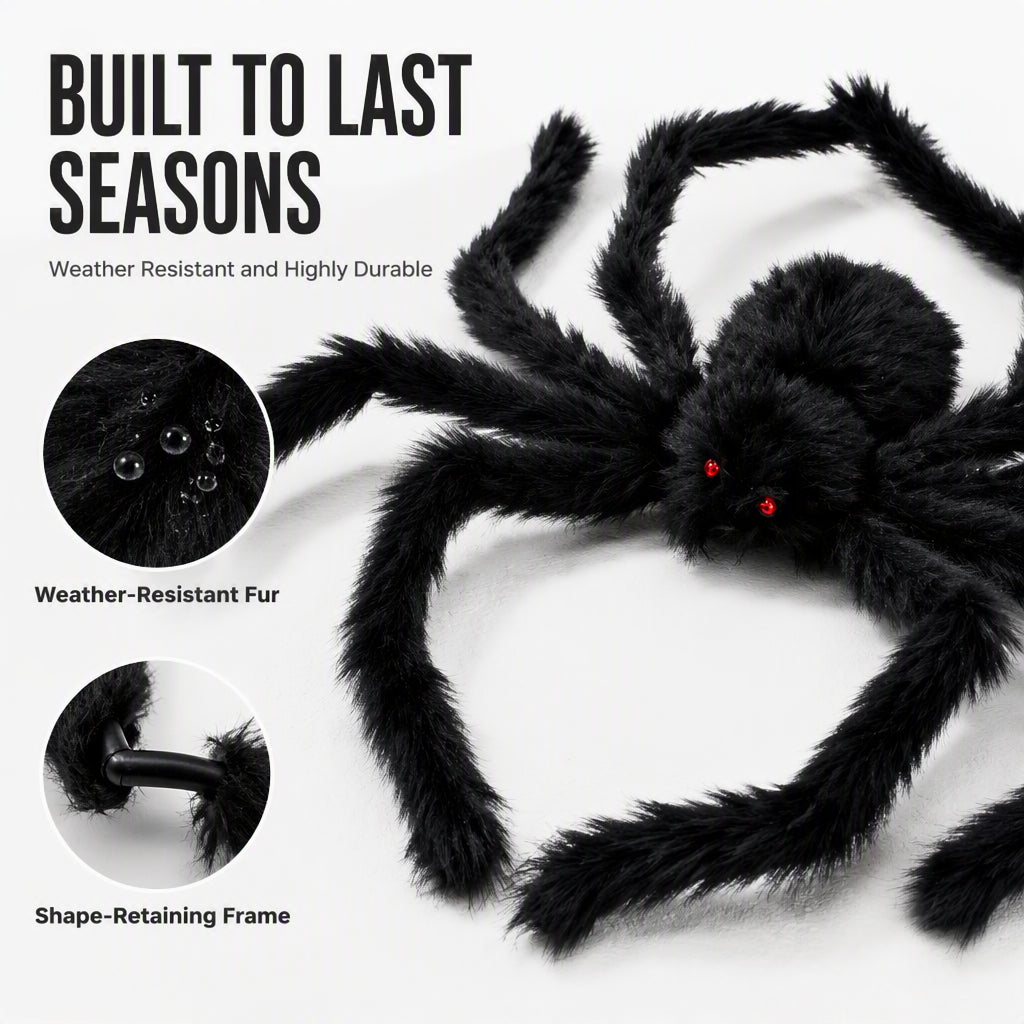 🎃 50% OFF | Halloween Giant Spider Decoration 🕷️👻 – Oversized Outdoor Halloween Decor for Garden, Yard & Home ✨