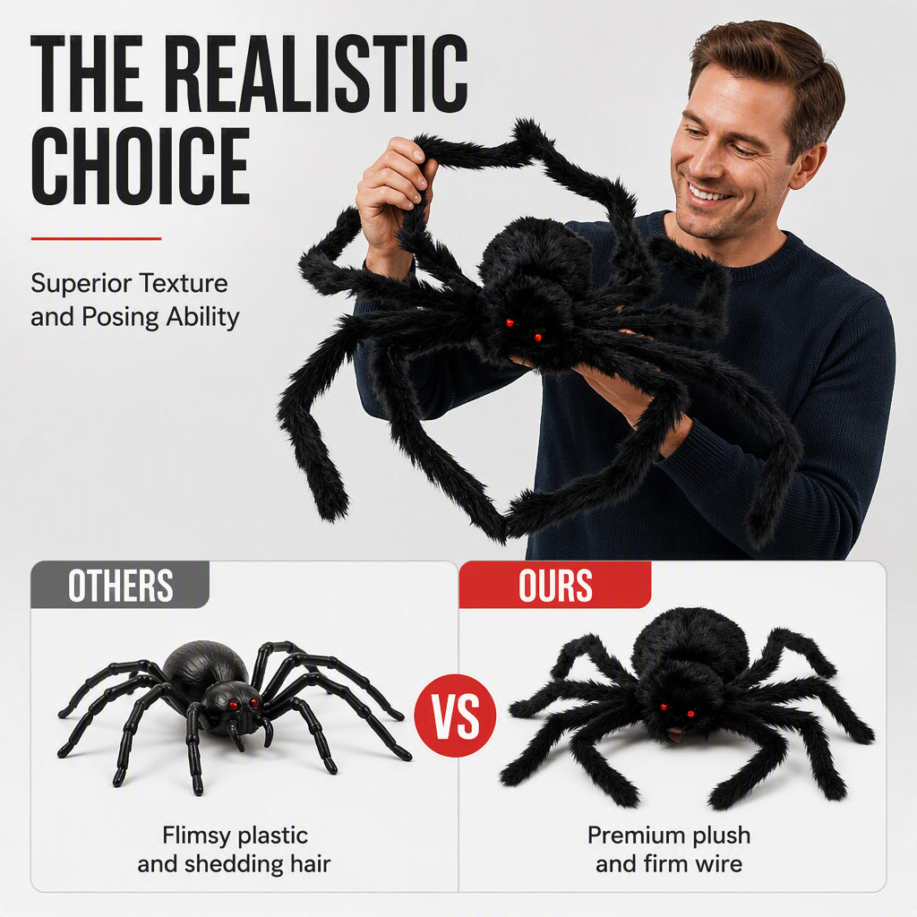 🎃 50% OFF | Halloween Giant Spider Decoration 🕷️👻 – Oversized Outdoor Halloween Decor for Garden, Yard & Home ✨