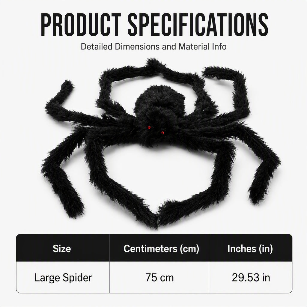 🎃 50% OFF | Halloween Giant Spider Decoration 🕷️👻 – Oversized Outdoor Halloween Decor for Garden, Yard & Home ✨