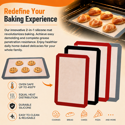 Premium Silicone Fiber Oven Mat – Non-Stick, Heat-Resistant Reusable Baking Liner