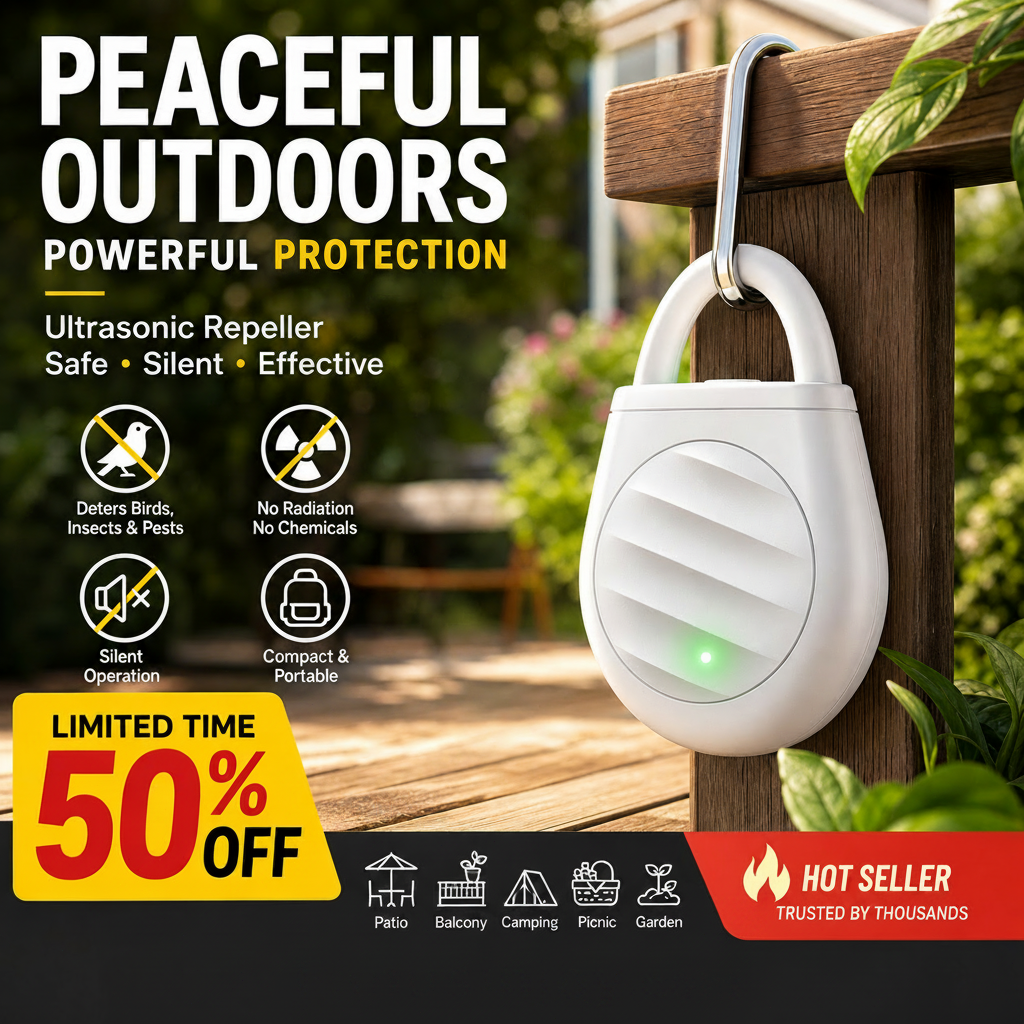 🐦No more trouble from birds, beasts and locusts！Portable Ultrasonic Bird Repellent Keychain